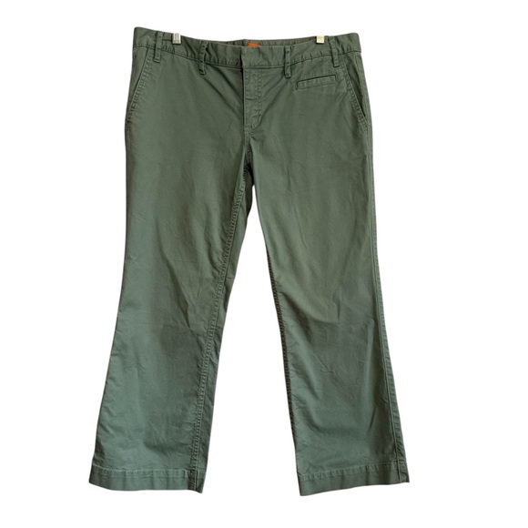 Tori Burch Women’s Size 31 Cotton Chino Logo Buttons Straight Leg Pants - Picture 1 of 9